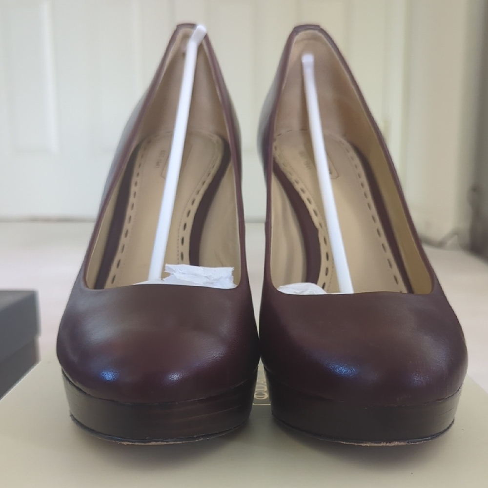 Coach Brown Heels with Platform and Sturdy Heel